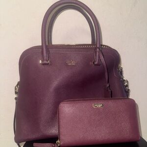 Kate Spade Plum Satchel and Wallet